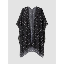 Lcw Dream Siyah Şal Yaka Desenli Kadın Kimono