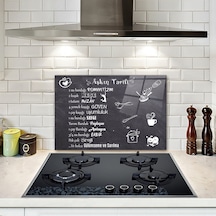 Decorita Cam Ocak Arkası Koruyucu | Aşkın Tarifi | 40cm x 60cm