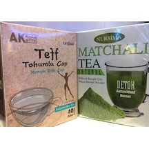 Nursima Matchalı Bitkisel Karışık Çay + Teff Tohumlu Karışık Bitki Çayı 40 Adet
