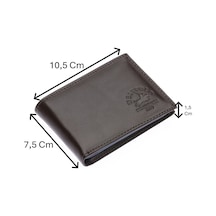 Westpolo Hakiki Deri Kağıt Para Ve Bol Şeffaf Kart Bölmeli Unisex Kartlık - 617 Kahverengi