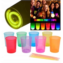 Karanlıkta Yanan Gece Işığı Mega Glow Bardaklar 8 Adet 8.5 X 10.5 Cm 5691 "