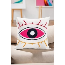 Asdiva Bohem 45x45 Özel Tasarım Punch Panç Süzene Desen Dekoratif Kırlent Kılıfı Modern Beyaz 20 Diğer