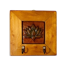 Anahtarlık Duvar Panosu Lotus Çiçeği Askılık Tablo 14,5 14,5 2,5 Cm Ahşap