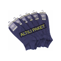 Starbattal Erkek Büyük Beden Bambu Dikişsiz Altılı Paket Patik Çorap 11903 LACIVERT - LACİVERT Lacivert
