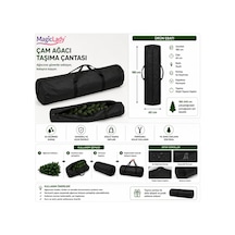 180 X 60 Çam Ağacı Taşıma Ve Saklama Çantası 120x40 Cm Fermuarlı Su Geçirmez Siyah Yılbaşı Ağacı Çantası 180 Cm