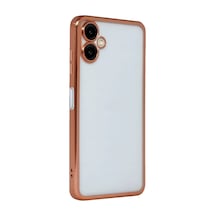 Samsung Galaxy A07 4g Uyumlu Lensli Silikon - Çöl Titanyum