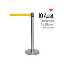 İleri Trafik  10'lu Paslanmaz Şerit Bariyer - 304 Çelik-3333 - Sarı Şerit