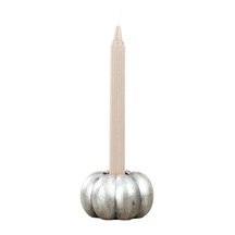 Eskitme Mumluk Şamdan Tealight Ve İnce Mum Uyumlu Kabak Model - Gümüş Eskitme