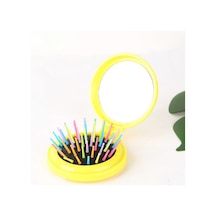 Sones Seyahat Taşınabilir Katlanır Masaj Aynası Tarak Sarı