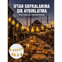 Dekoratif Ramazan Led Işık Pilli Cami Tasarımlı Zincir Aydınlatma Yeni Nesil Çokrenkli