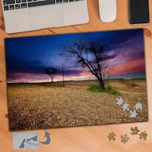 Pembe Mavi Gökyüzü, Kuru Ağaç 240 Parça Puzzle Yapboz Tablo-965