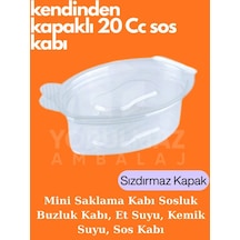 20 Cc Kullan At Sos Kabı 50 Li Paket Sızdırmaz Kapaklı, Hijyenik Ve Pratik Kullanım