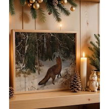 Çerçevesiz Poster Karla Dans Eden Tilki