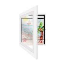 Tongxida Ahşap Çocuk Sanat Çerçeveleri Manyetik Ön Açık Çerçeve Poster Fotoğraf Çizim Resimleri Çizimler Beyaz