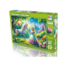 Ks Games Puzzle Princess & Unicorn 50 Parça