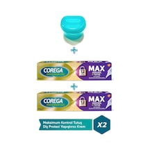 Maksimum Kontrol Protez Yapıştırıcı Krem 40gr 2 Adet + Protez Diş Saklama Kutusu Cbkshop