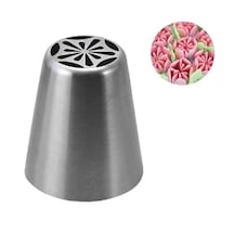 Paslanmaz Çelik Krema Sıkma Torbası Ucu , Rus Duyu, 1 Adet+4 Adet Sıkma Torbası No14 Metal
