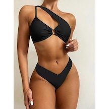 Ezra Özel Tasarım Orta Halka Detaylı Desteksiz Kaplı Bikini Takım