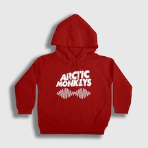 Presmono Unisex Çocuk Cover Arctic Monkeys Kapüşonlu Sweatshirt Kırmızı