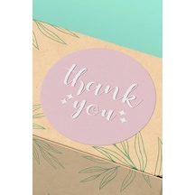 90 Adet Thank You Teşekkür Etiketi Pembe Beyaz 3x3cm St2032 Çok Renkli