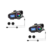 2 Adet Q58 Max 500m Telsiz Mesafeli Motosiklet Kaskı İnterkom Çift Sürücü İletişimi Mp3 Fm Radyo