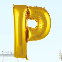 P Harf Folyo Balon. 100 CM - Altın