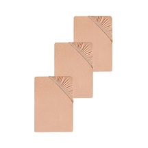 3 Adet Düz Pamuklu Tek Kişilik 120 X 200 Cm Lastikli Penye Çarşaf-yavruağzı