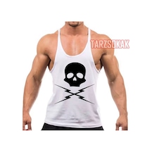 Tarzsokak Gym Tank Top Fitness Sporcu Atleti Gym4 Beyaz