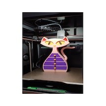 Kedi Figürlü Çekmeceli Masaüstü Organizer Dekoratif 3d Baskı Düzenleyici