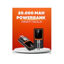 20.000 Mah Powerbank 22.5w Hızlı Şarj, Çok Kablolu, Dijital Göstergeli Çokrenkli
