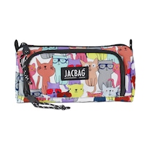 Jacbag Prime Xl-lastik Ayraçlı İki Bölmeli Kalem Kutusu Prime Xl-sarı Kedi renkli