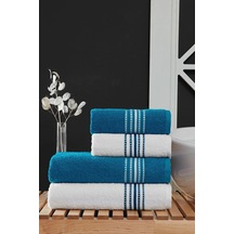 4 Lü Banyo Havlusu Seti Elvin Turkuaz - 70x140 Turkuaz