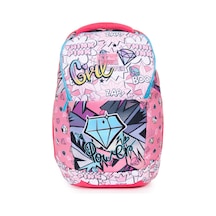 Stilini Konuştur: Grafiti Desenli Enerjik Sırt Çantası - Pembe Pembe
