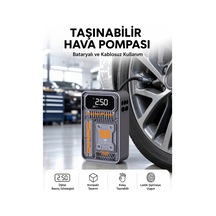 6000mah Bataryalı Led Ekranlı Akıllı Hava Kompresörü - Bayi Depom