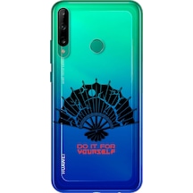Huawei P40 Lite E Yelpaze Tasarımlı Süper Şeffaf Telefon Kılıfı Çok Renkli