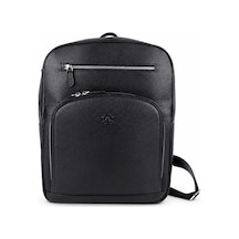 Alphaclub Bag Erkek Siyah Hakiki Deri Laptop Bölmeli Çok Fermuarlı Sırt Ve Laptop Çantası