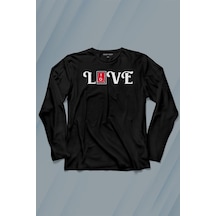 Love Live Tipografi Anahatar Uzun Kollu Tişört Baskılı T-shirt 001