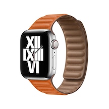 Watch 38mm Uyumlu Krd-34 Deri Nvth Kordon-koyu Turuncu