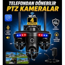 4 Kameralı 6 Motorlu 3ptz Elektrikli Wifi Güvenlik Kamerası