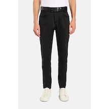 Tudors Erkek Regular Fit Rahat Kesim Mevsimlik Kanvas Siyah Pantolon-34476 Siyah