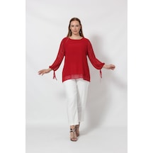 Moda Berray 3243 Kolu Taş Baskılı Şık Bluz Kırmızı 001 Moda Berray 3243 Kolu Taş Baskılı Şık Bluz Kırmızı 001