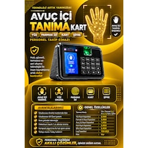 Avuç Okuma-yüz Okuma-parmak İzi Okuma Ve Kartlı Personel Kontrol Cihazı -giriş-çıkış Yazılımı Ve 15 Kart Hediye
