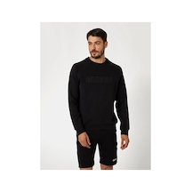 Guess New Aldwin Erkek Aktif Sweatshirt Siyah