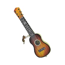 6 Telli Oyuncak Çocuk Gitarı Ispanyol Gitar Tam Hediyelik Ürün Kahverengi 50cm 2 Adet
