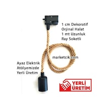 Dekoratif Ray Soketli 1Cm Halat Sarkıt E27 Duylu