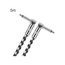 Sones 5m 2 Dirsek Başlı 6,35mm Gitar Kablosu Oksijensiz Bakır Çekirdekli Ts Büyük İki Çekirdekli Kablo