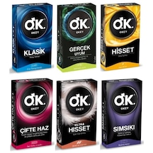 Okey Prezervatif Kondom Hisset - Klasik - Gerçek Uyum - Çifte Haz - Sımsıkı - Ultra Hisset 6 X 10'lu