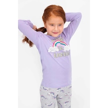 Roly Poly 2455 Kız Çocuk Follow The Rainbow Lila Uzun Kol Pijama Takımı Lila