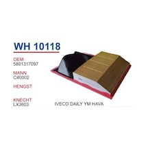 Wunder Iveco Daily Uyumlu Yeni Model Hava Filtresi Oem No:5801317097