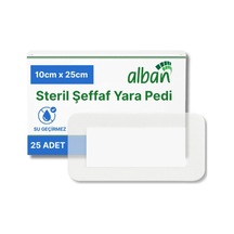 Steril Yara Pedi, Poliüretan 10cmx25cm Pansuman Yara Örtüsü, Steril Tekli Paketlerde 25li Kutuda